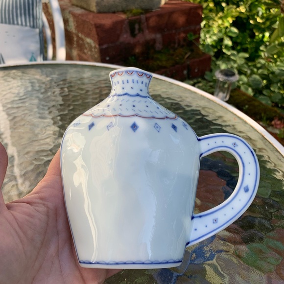 Elegant White and Blue Ceramic Pitcher - Picture 5 of 5